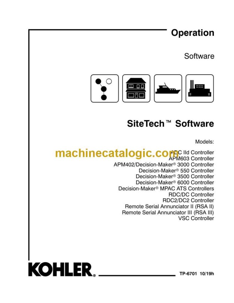 Kohler SiteTecht Software Operation Manual (tp6701)