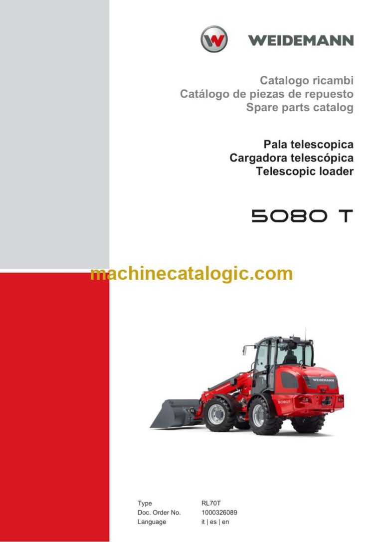 Weidemann 5080 T Telescopic Loader Spare Parts Catalog