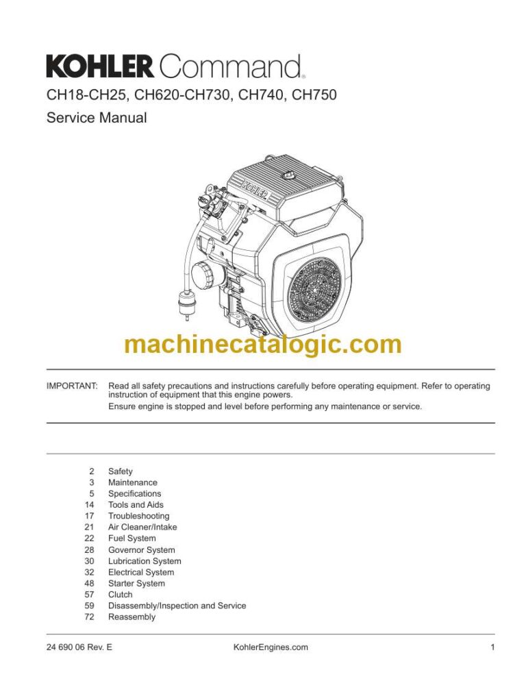 Kohler CH18-CH25, CH620-CH730, CH740, CH750 Service Manual (24 690 06)