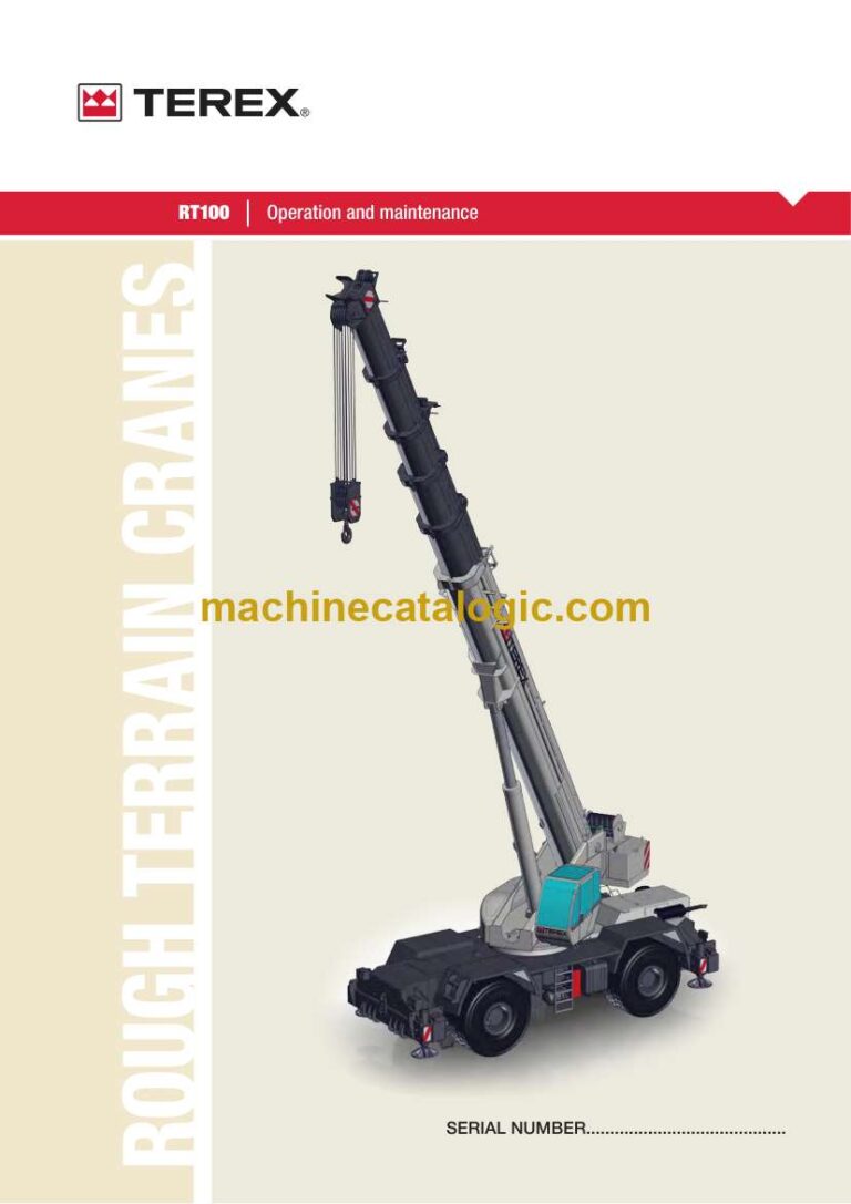 Terex RT100 Rough Terrain Cranes Operation and Maintenance Manual