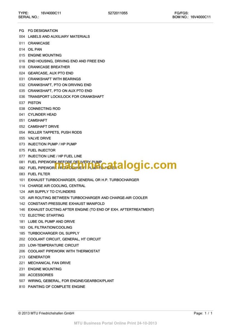 LeTourneau L2350 Loader Parts Manual