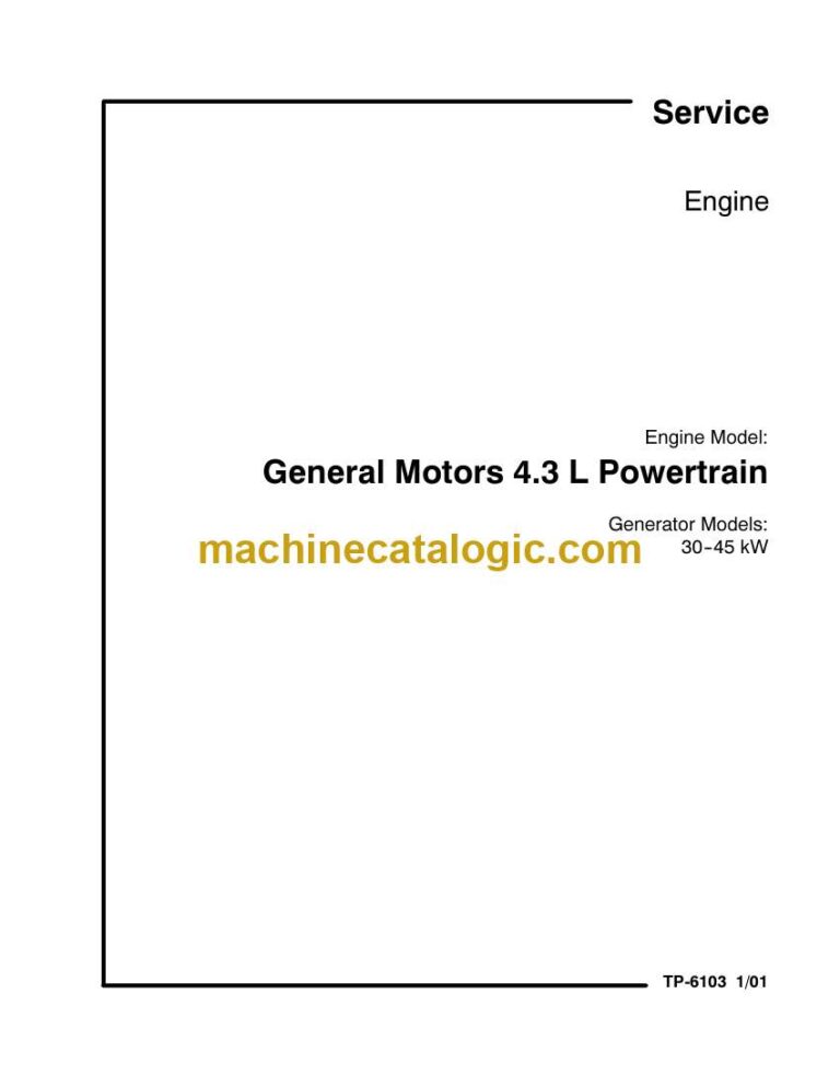 Kohler General Motors 4.3 L Powertrain Engine Service Manual (tp6103)