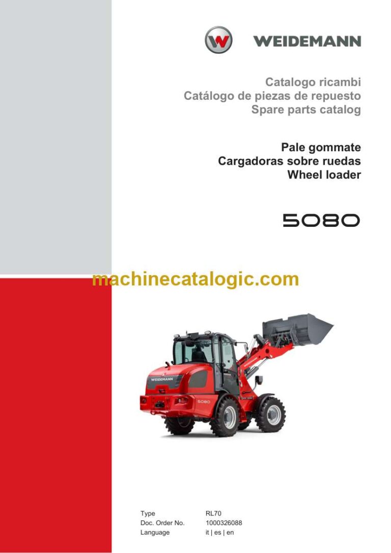 Weidemann 5080 Wheel Loader Spare Parts Catalog