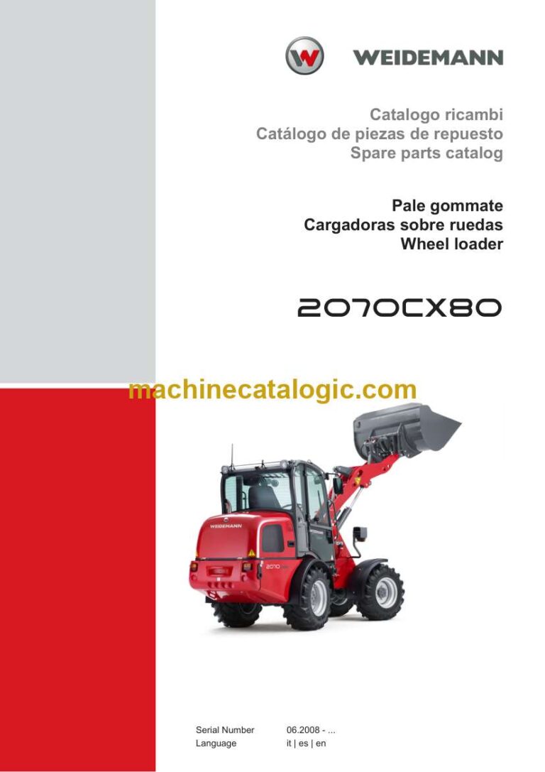 Weidemann 2070CX80 Wheel Loader Spare Parts Catalog