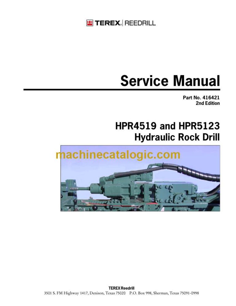 Terex HPR4519, HPR5123 Hydraulic Rock Drill Service Manual (416421)