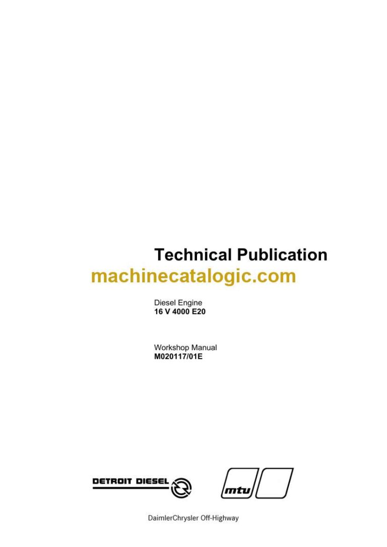 Detroit Diesel 16 V 4000 E20 Workshop Manual