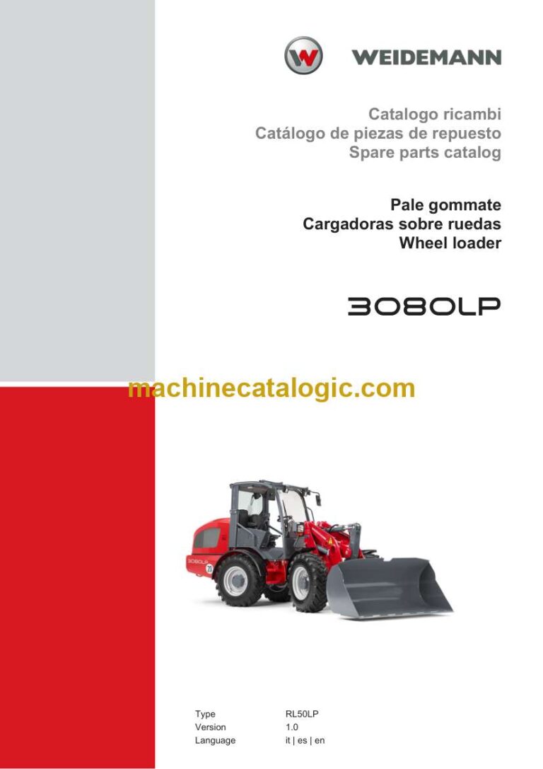 Weidemann 3080LP Wheel Loader Spare Parts Catalog