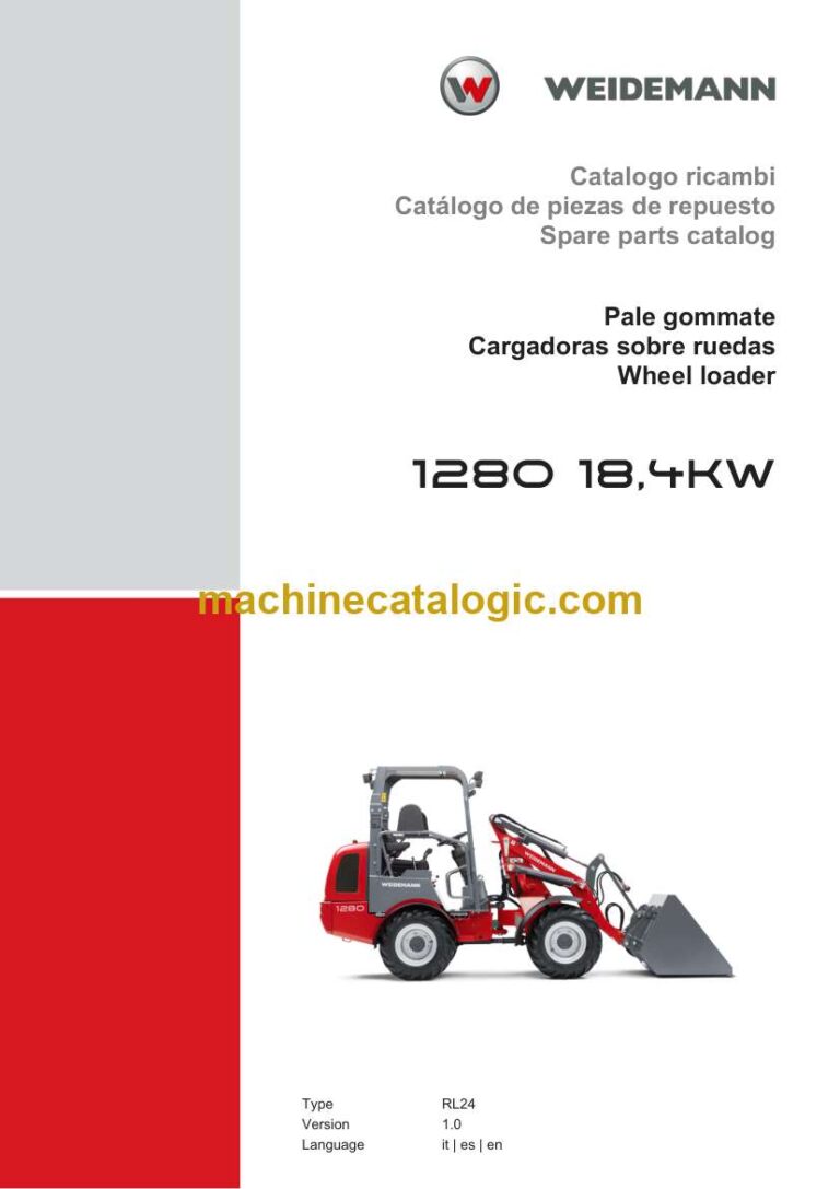 Weidemann 1280 18,4KW Wheel Loader Spare Parts Catalog