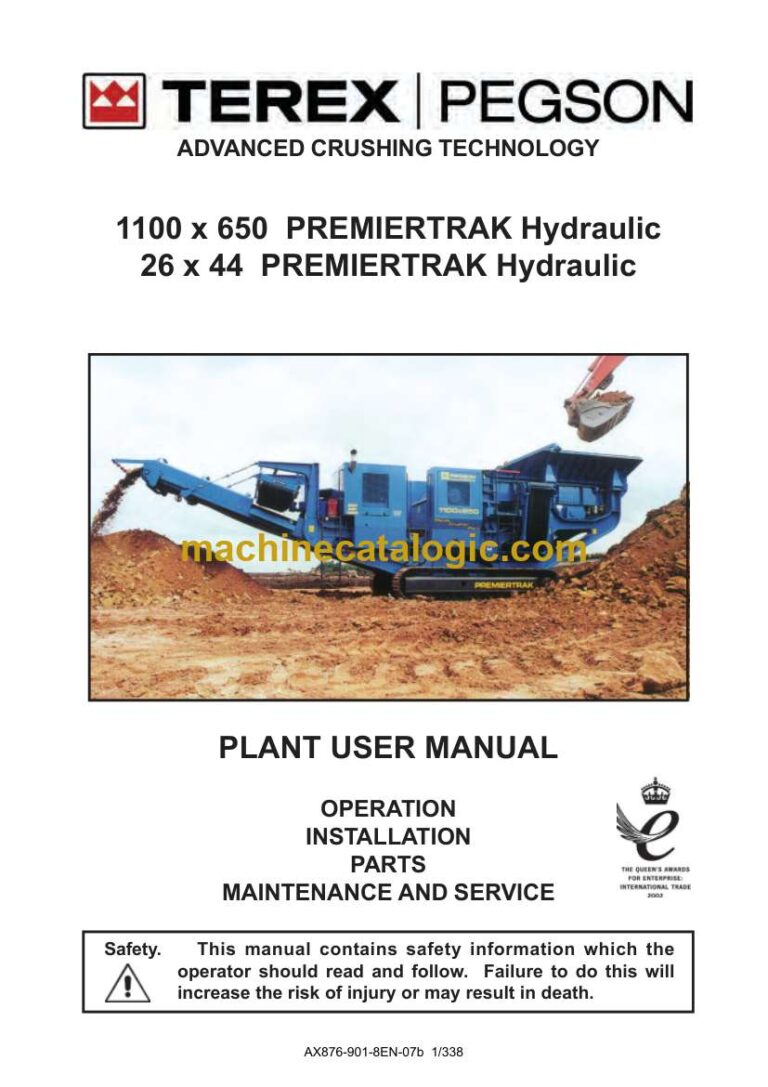 Terex 1100x650 PremierTrak Hydraulic, 26x44 PremierTrak Hydraulic Plant User Manual
