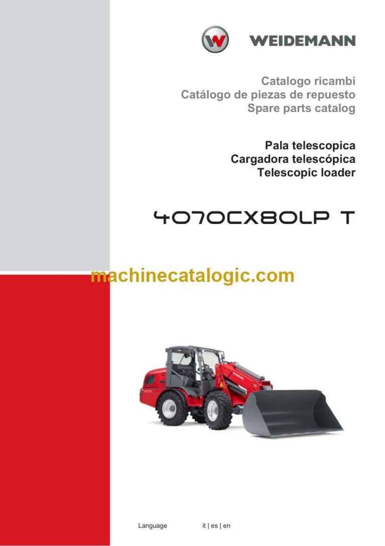 Weidemann 4070CX80LP T Telescopic Loader Spare Parts Catalog