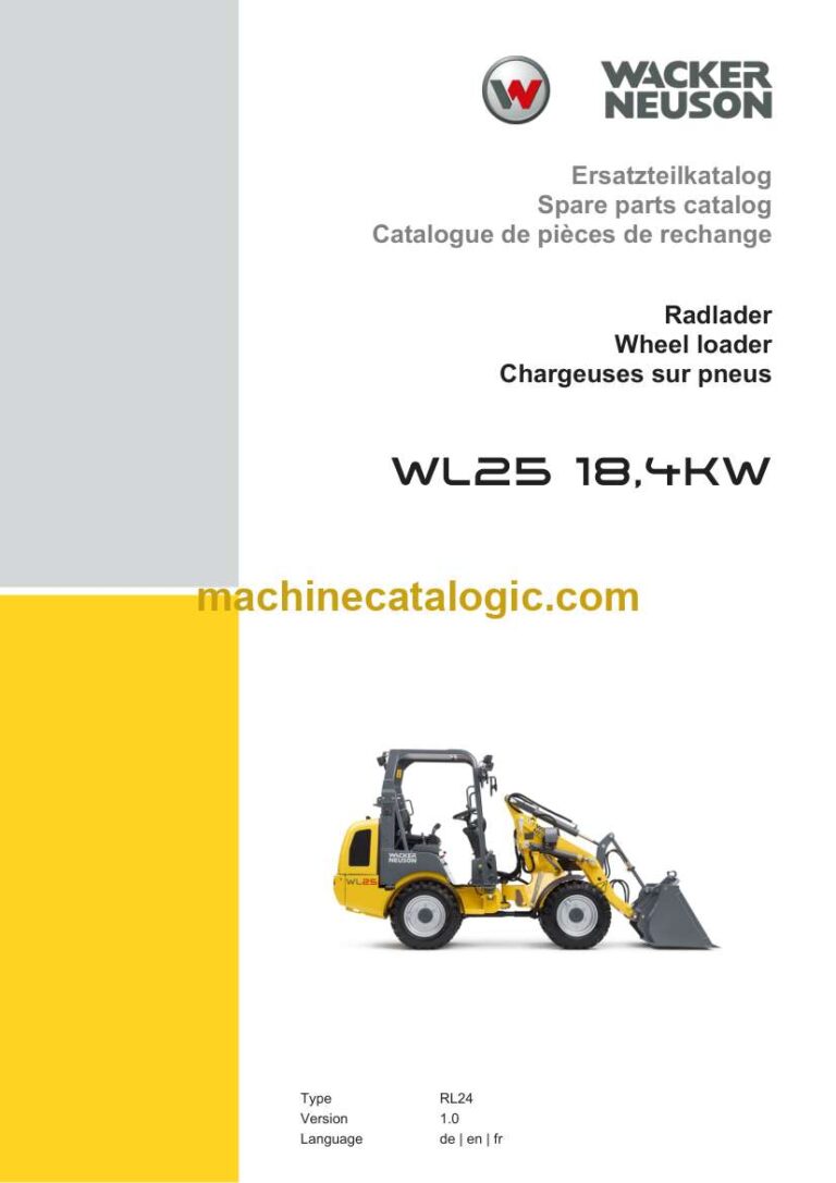 Weidemann WL25 18,4KW Wheel Loader Spare Parts Catalog