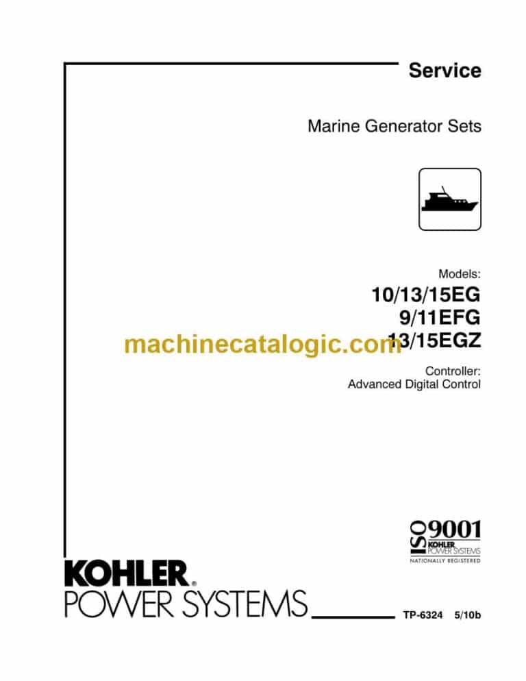 Kohler 10EG, 13EG, 15EG, 9EFG, 11EGZ, 13EGZ, 15EGZ Marine Service Manual (tp6324)