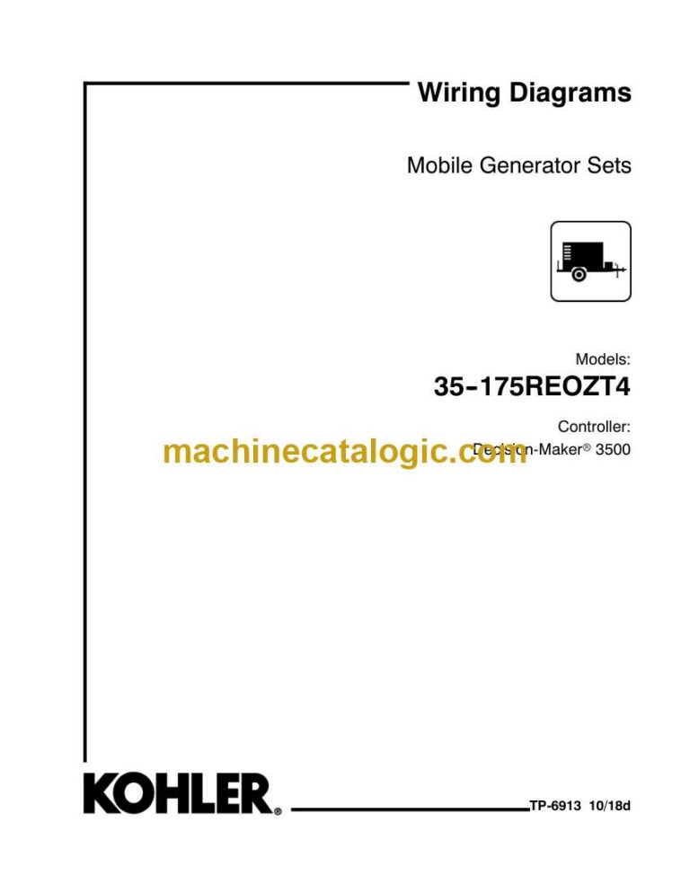 Kohler 35-175REOZT4 Mobile Generator Sets Wiring Diagrams (tp6913)