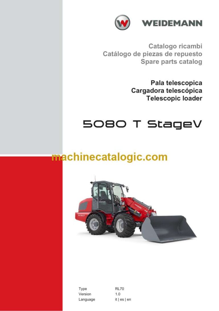 Weidemann 5080 T StageV Telescopic Loader Spare Parts Catalog