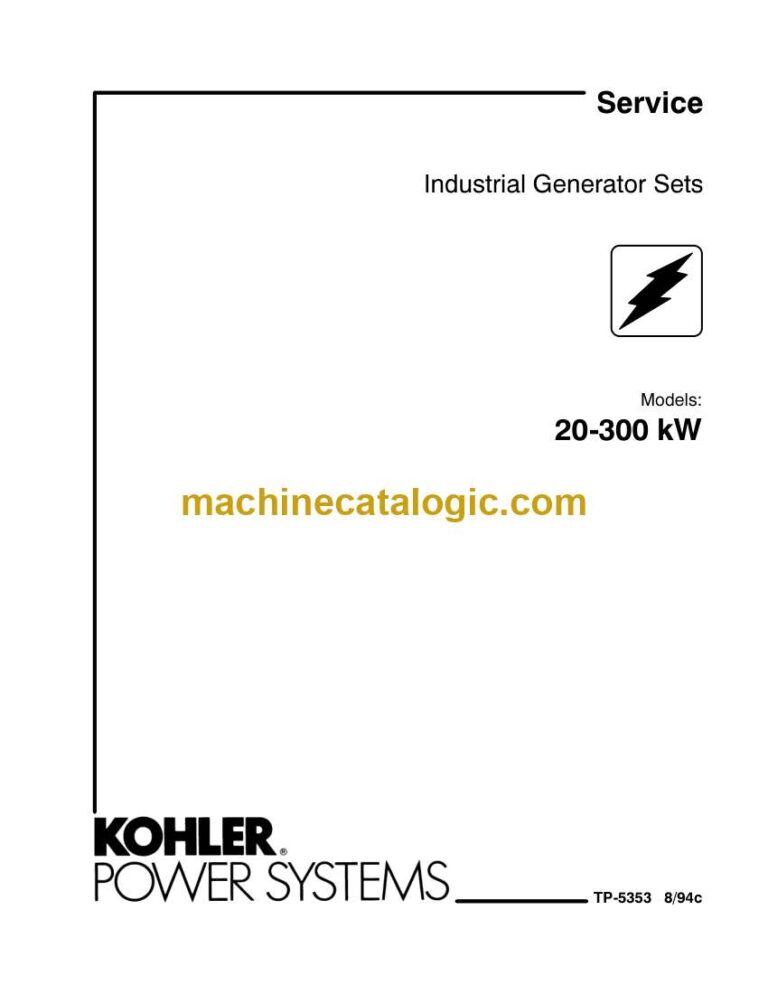 Kohler 1020-300 kW Industrial Generator Sets Service Manual (tp5353)