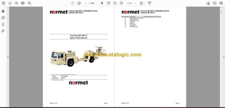 Normet Charmec MF605 D Parts Manual (100183997) (#DJ574)