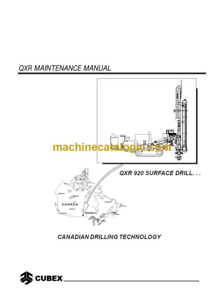 Cubex QXR920 10243 Surface Drill Maintenance Manual