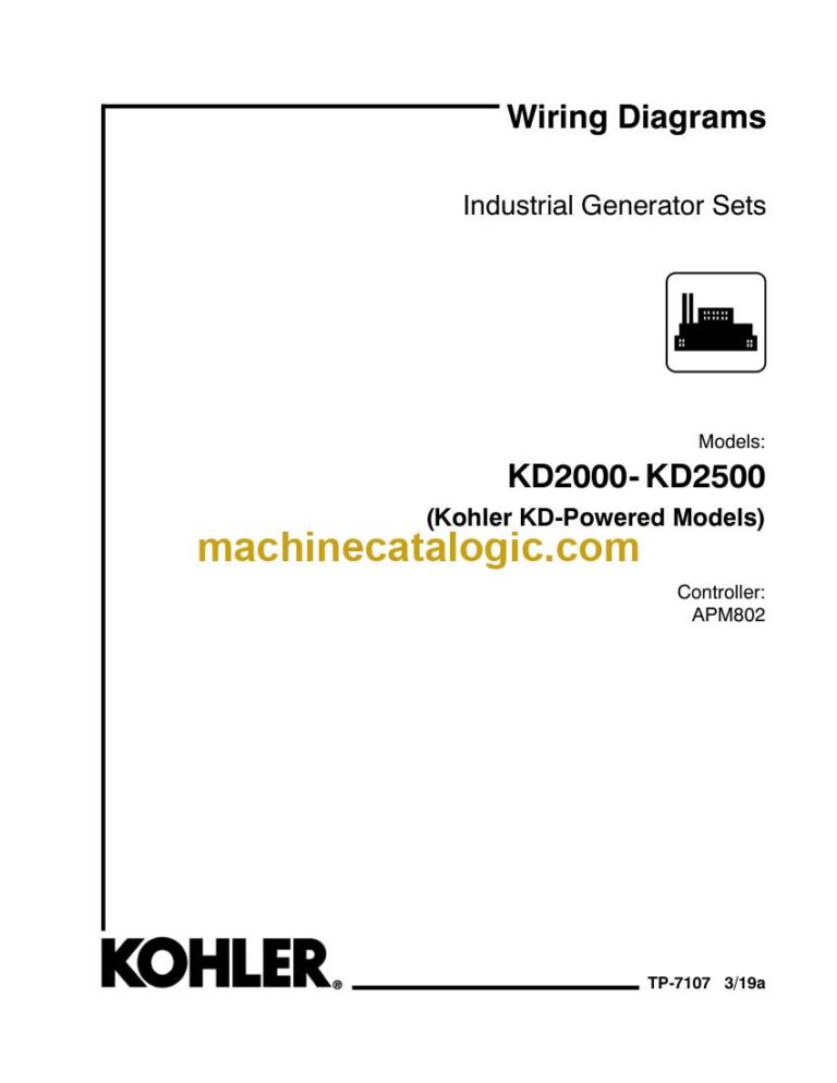 Kohler KD2000-KD2500 Industrial Generator Sets Wiring Diagrams (TP7107)