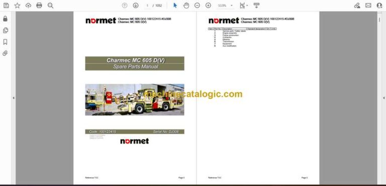 Normet Charmec MC605 D(V) Parts Manual (100122415) (#DJ308)