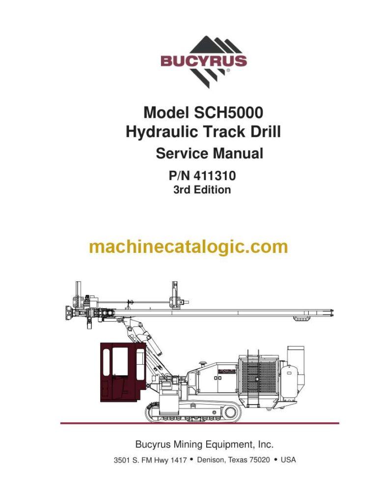 Bucyrus SCH5000 Hydraulic Track Drill Service Manual (411310)