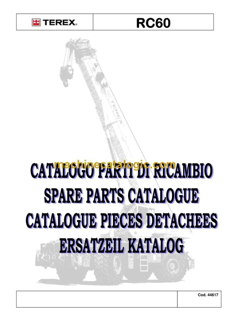 Terex RC60 Rough Terrain Crane Parts Catalog