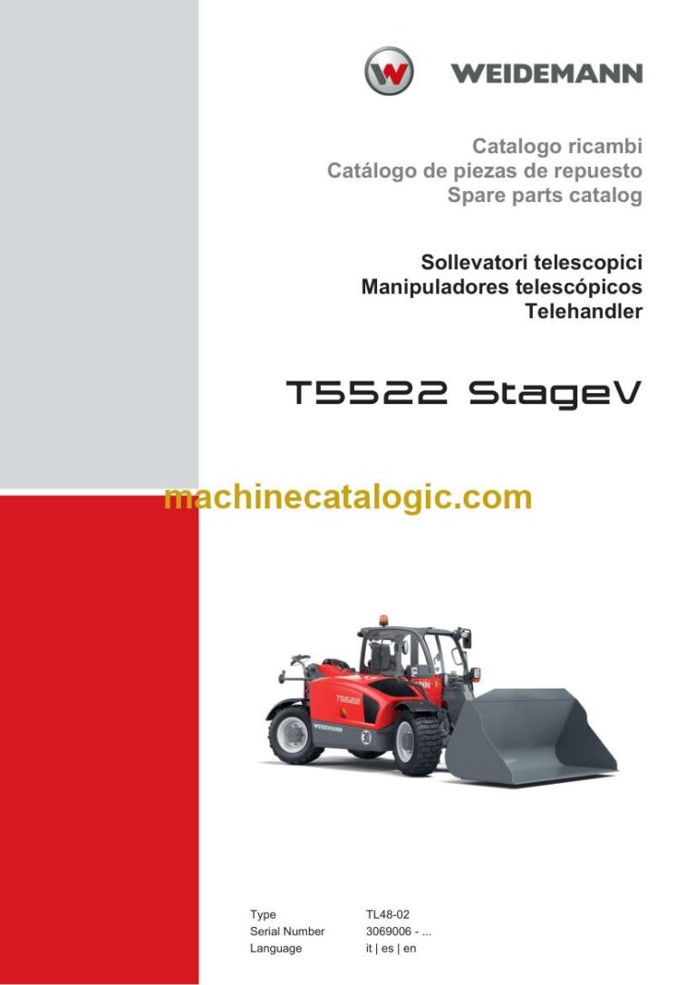 Weidemann T5522 StageV Telehandler Spare Parts Catalog
