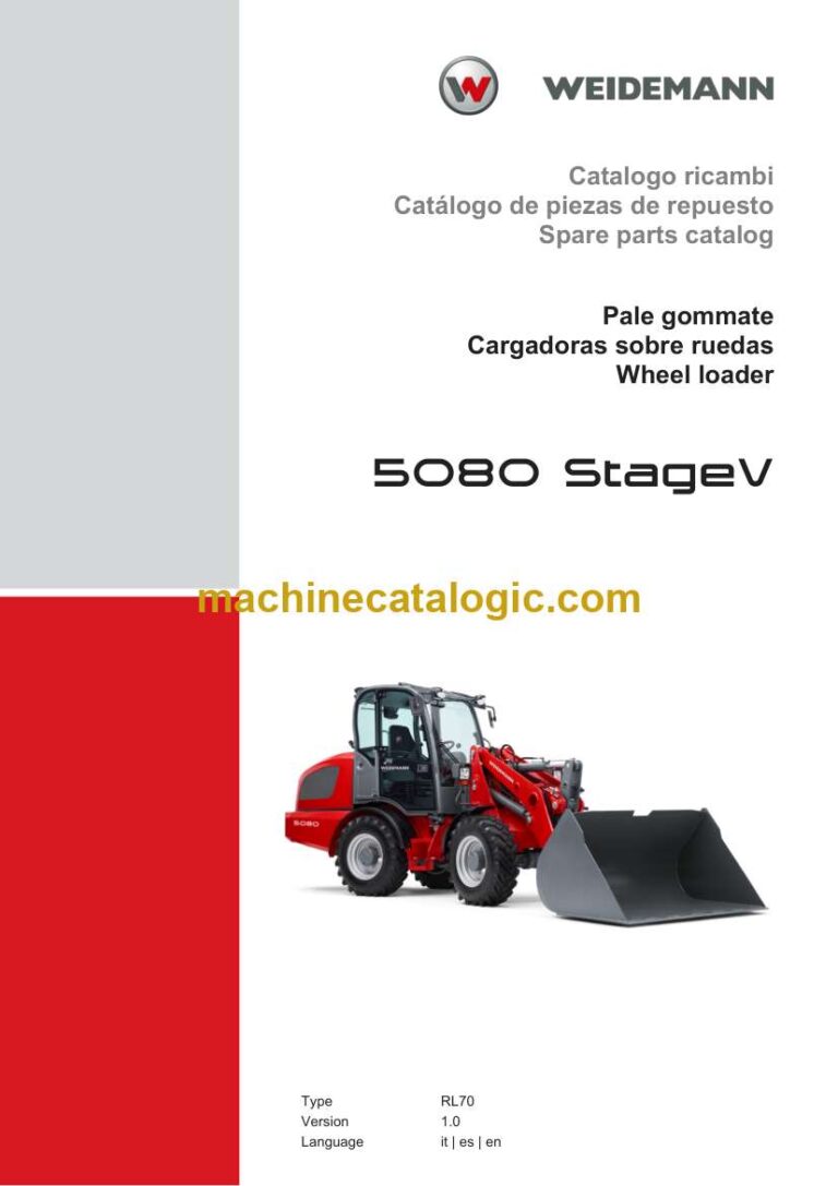 Weidemann 5080 StageV Wheel Loader Spare Parts Catalog