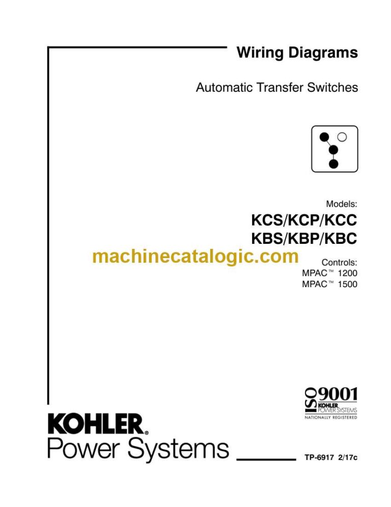 Kohler KCS, KCP, KCC, KBS, KBP, KBC Automatic Transfer Switches Wiring Diagrams (tp6917)