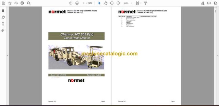 Normet Charmec MC605 D(V) Parts Manual (100109095) (#DJ250)