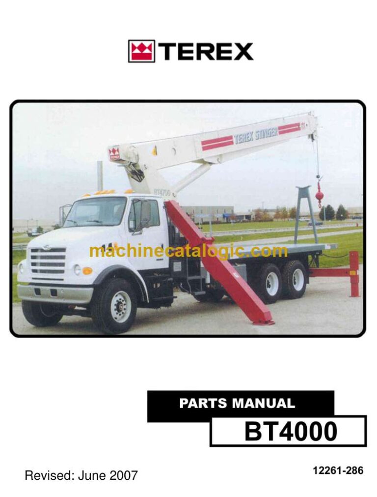 Terex BT4000 Cranes Parts Manual