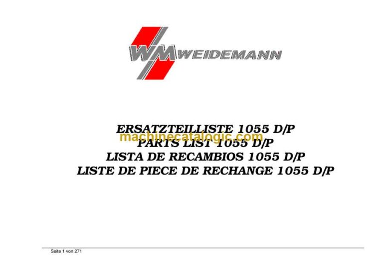 Weidemann 1055 D/P Wheel Loader Parts Catalog
