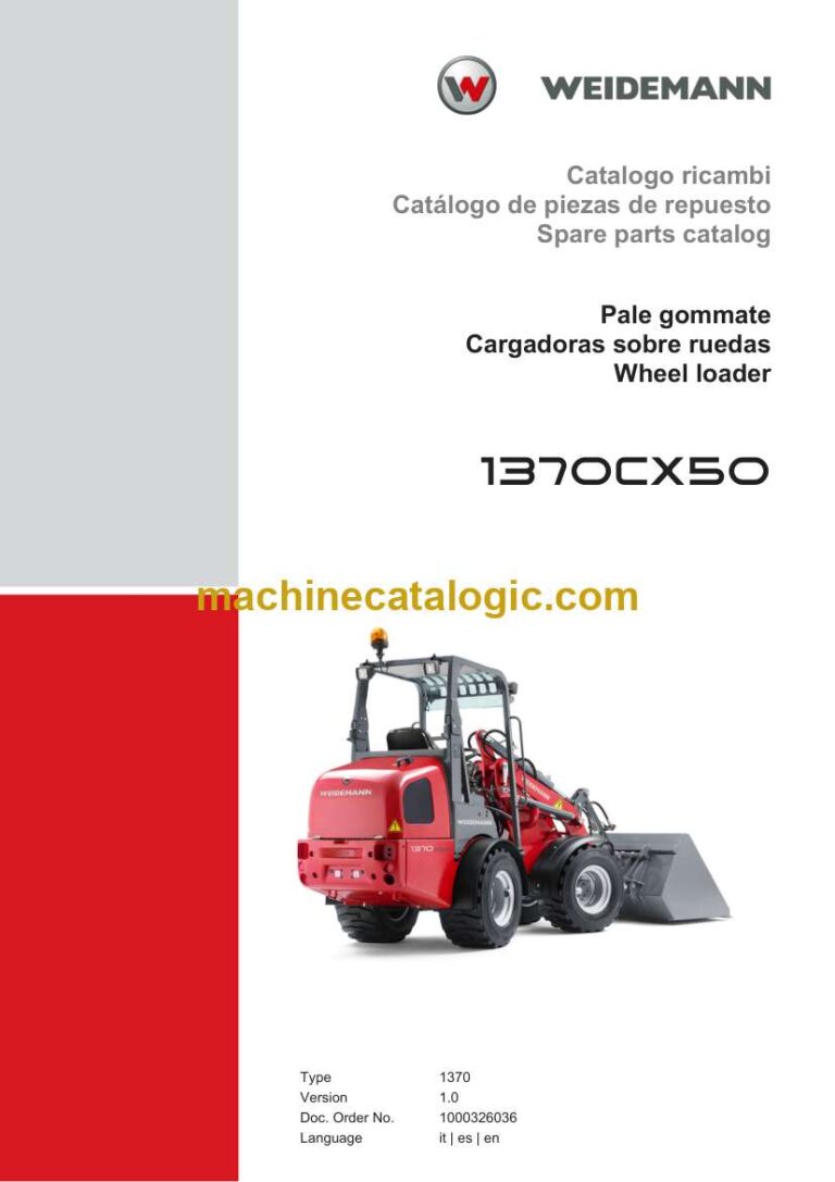 Weidemann 1370CX50 Wheel Loader Spare Parts Catalog