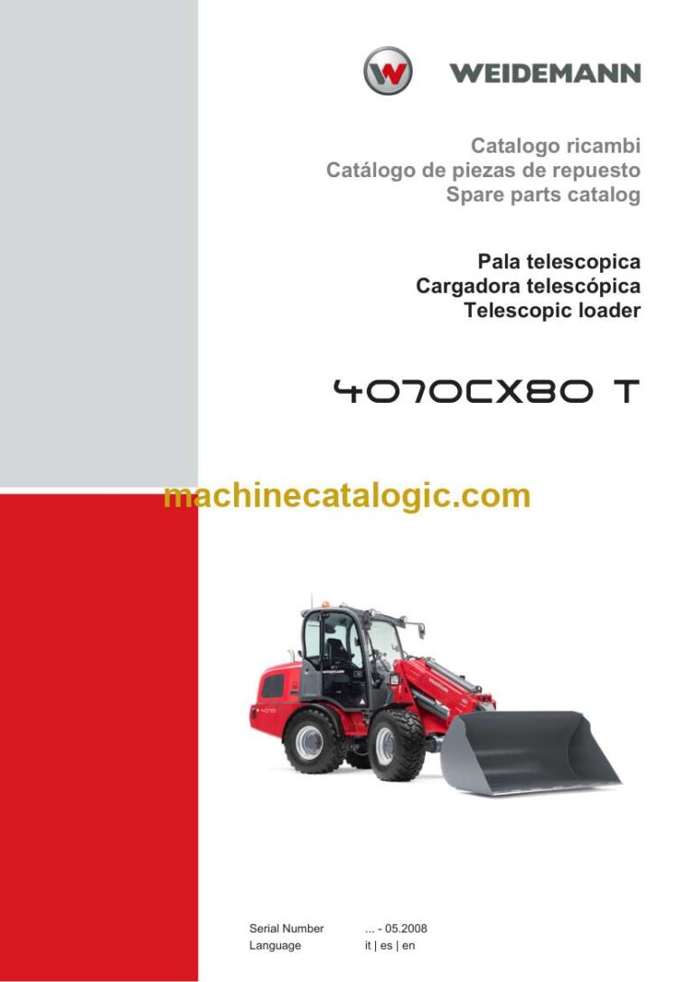 Weidemann 4070CX80 T Telescopic Loader Spare Parts Catalog