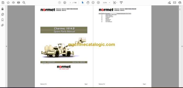 Normet Charmec 1614B Parts Manual (100072590) (#DB208)
