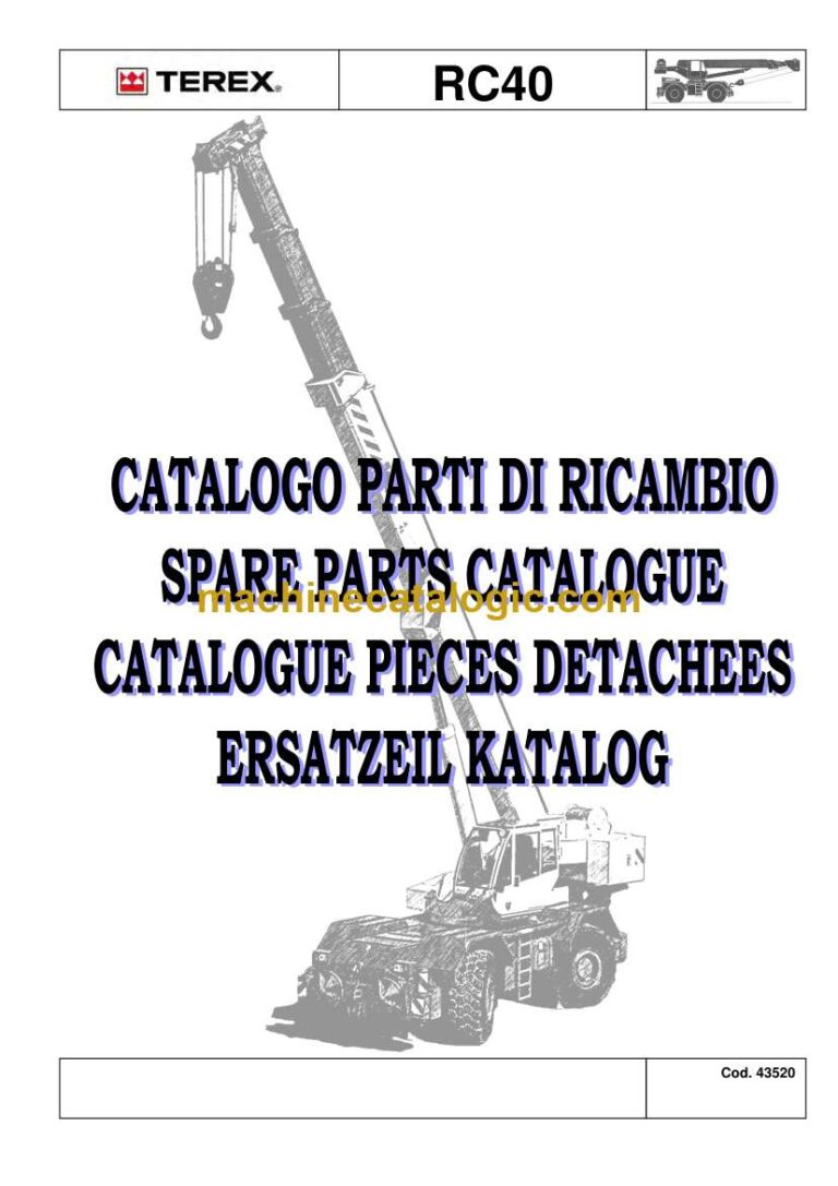 Terex RC40 Rough Terrain Crane Parts Catalog