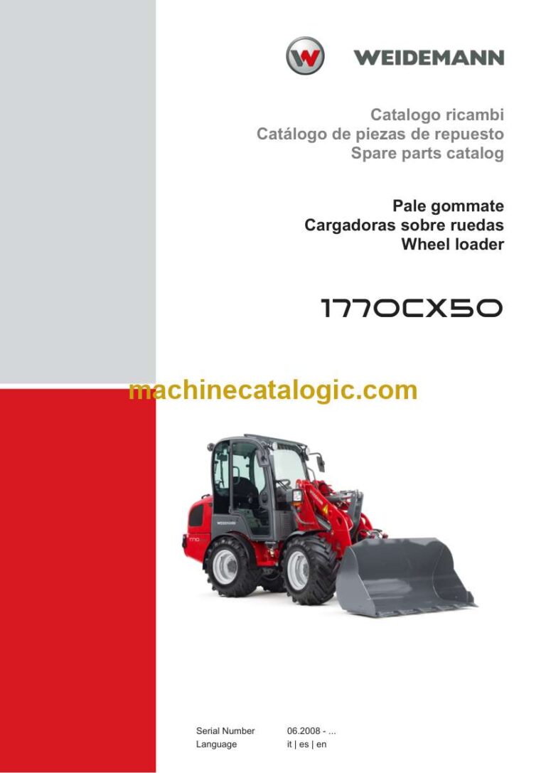 Weidemann 1770CX50 Wheel Loader Spare Parts Catalog
