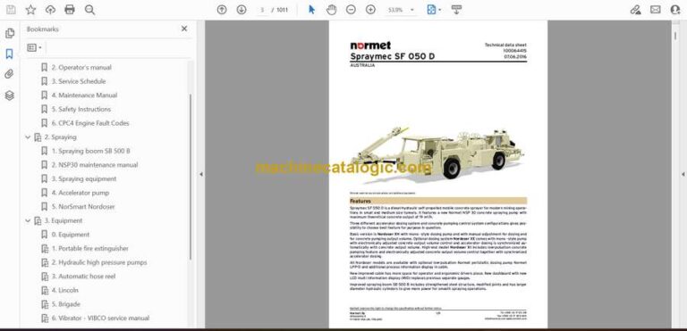 Normet Spraymec SF050 D Technical Information (5F828BD_1000)