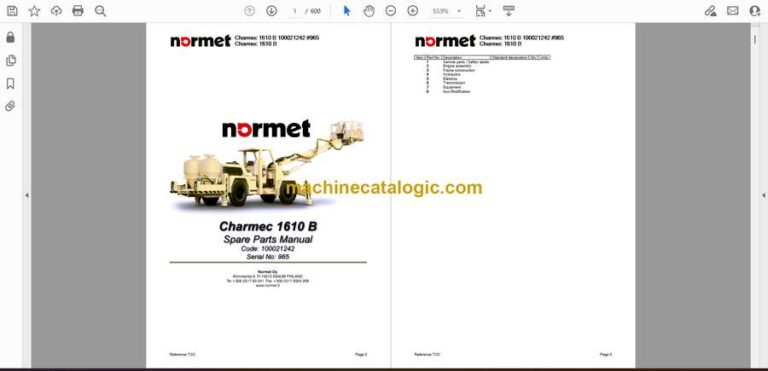 Normet Charmec 1610B Parts Manual (100021242) (#965)