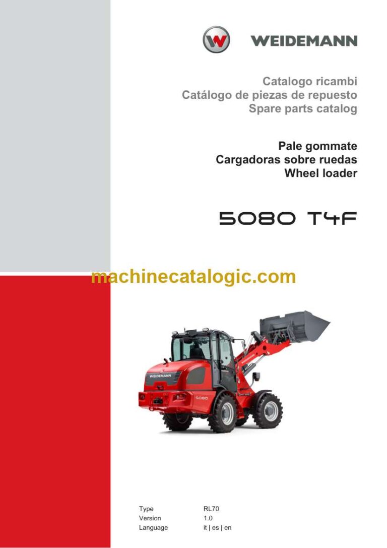 Weidemann 5080 T4F Wheel Loader Spare Parts Catalog