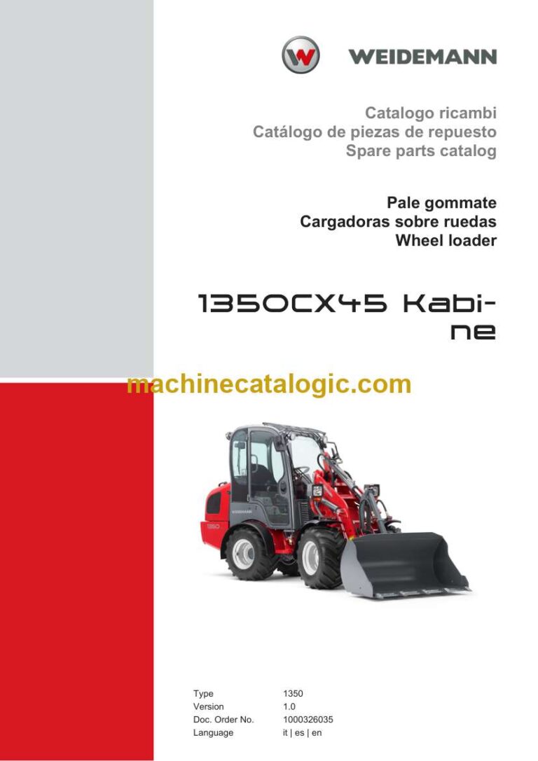 Weidemann 1350CX45 Kabine Wheel Loader Spare Parts Catalog
