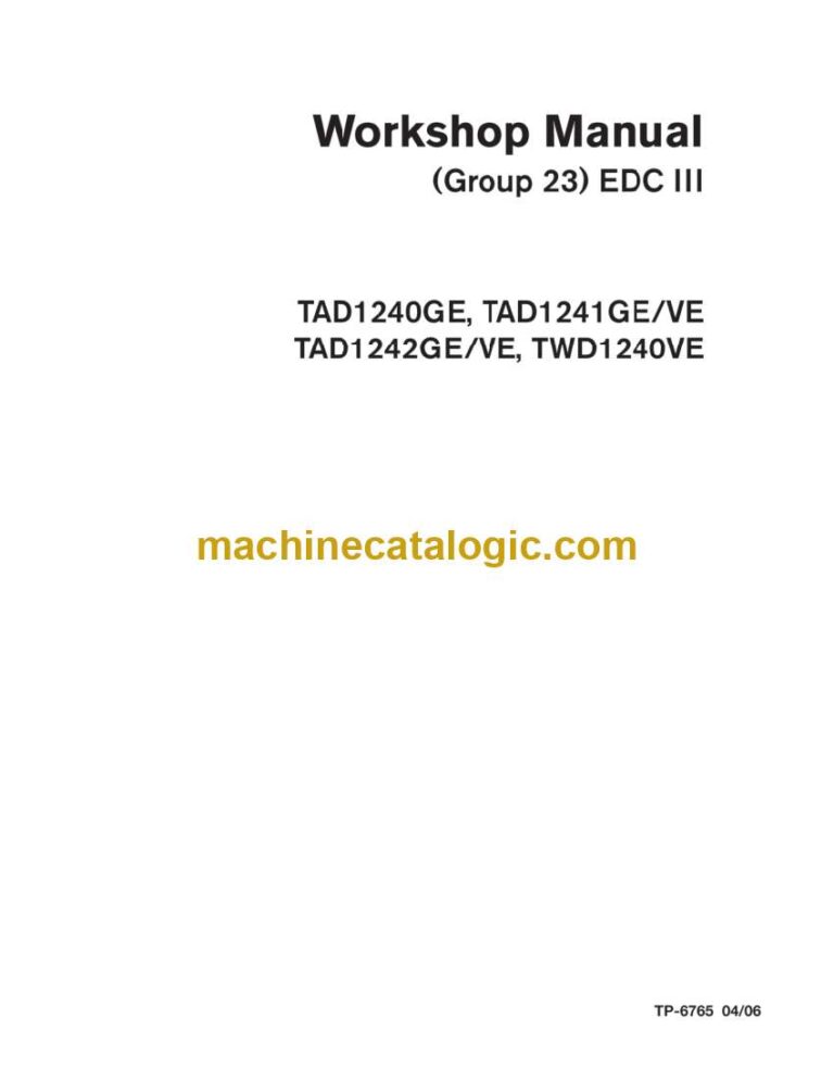 Kohler TAD1240GE, TAD1241GE/VE, TAD1242GE/VE, TWD1240VE Workshop Manual (tp6765)