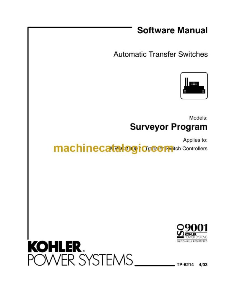 Kohler Surveyor Program Automatic Transfer Switches Software Manual (tp6214)