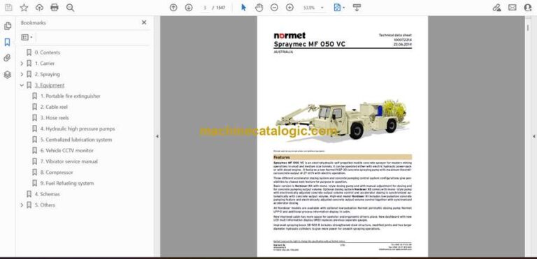 Normet Spraymec MF050 VC Technical Information (5F8EC12_1000)