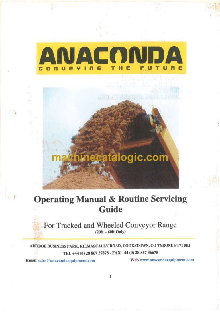Anaconda ST5032 Stacker Operating and Route Servicing Manual