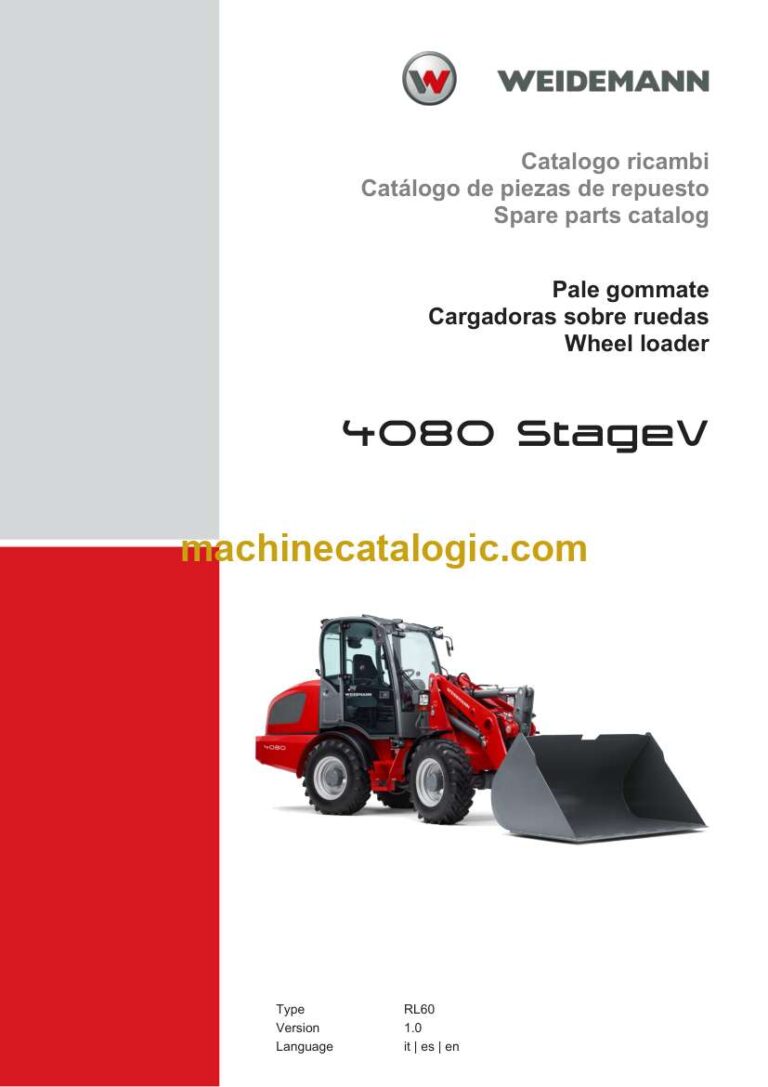 Weidemann 4080 StageV Wheel Loader Spare Parts Catalog