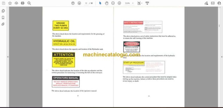 Anaconda ST5032 Stacker Operating and Route Servicing Manual