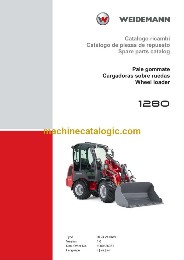 Weidemann 1280 Wheel Loader Spare Parts Catalog