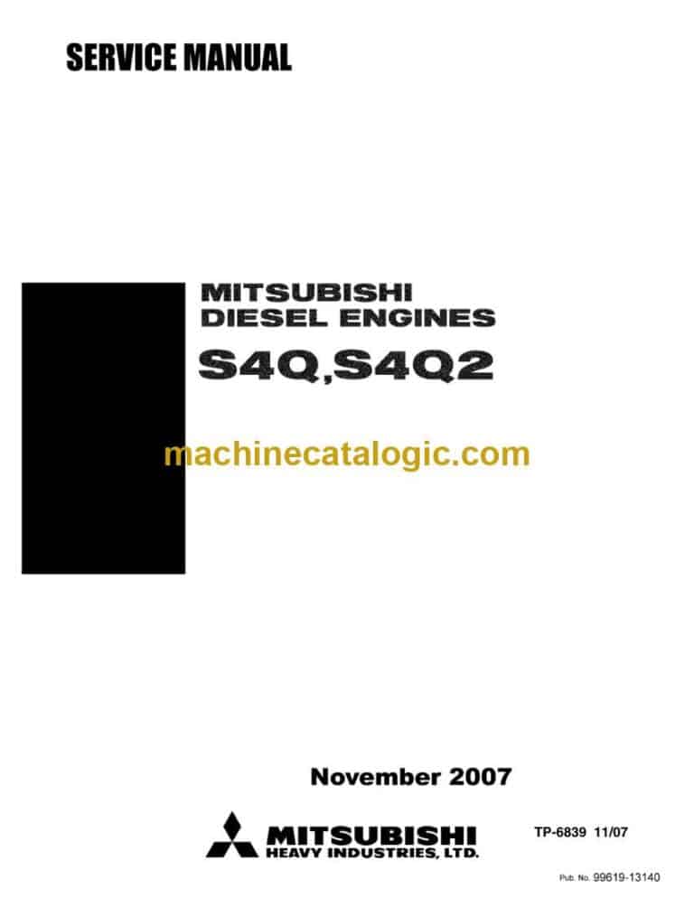 Mitsubishi S4Q, S4Q2 Diesel Engine Service Manual (tp6839)