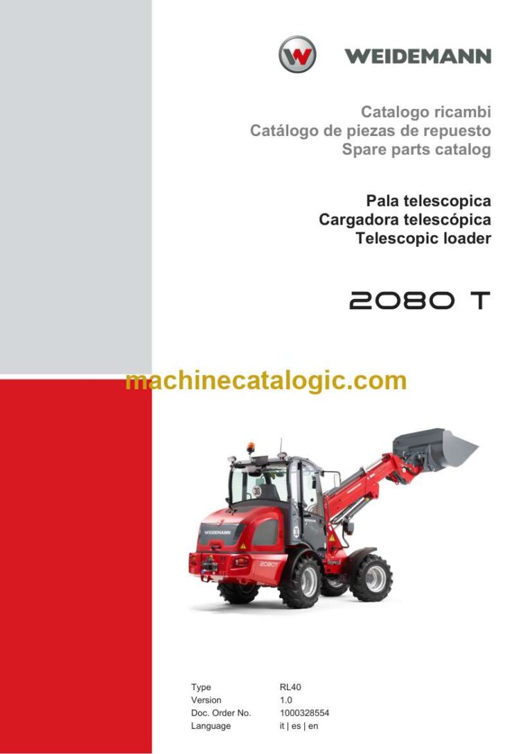 Weidemann 2080 T Telescopic Loader Spare Parts Catalog