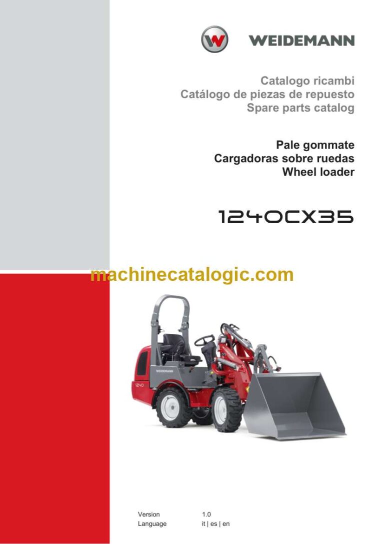 Weidemann 1240CX35 Wheel Loader Spare Parts Catalog